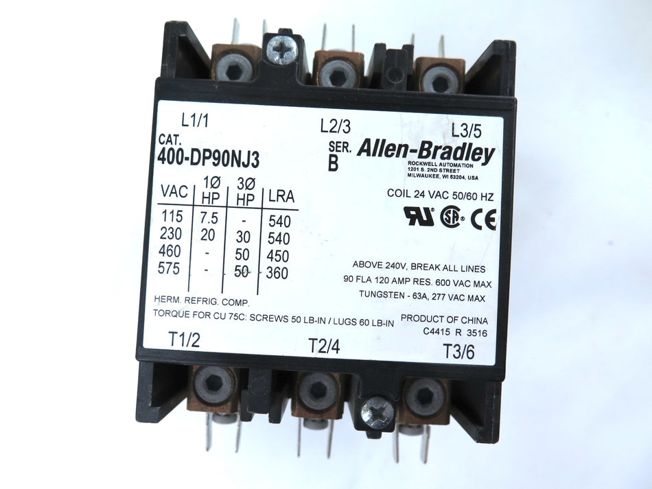 Allen-Bradley 400-DP90NJ3 Ser.B Contactor Coil 24Vac - Advance Operations