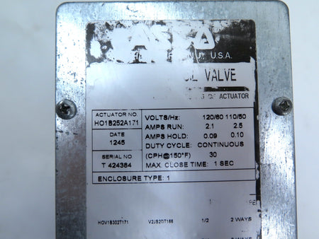 Asco HO1B252A171 Actuator With Aux Switch - Advance Operations