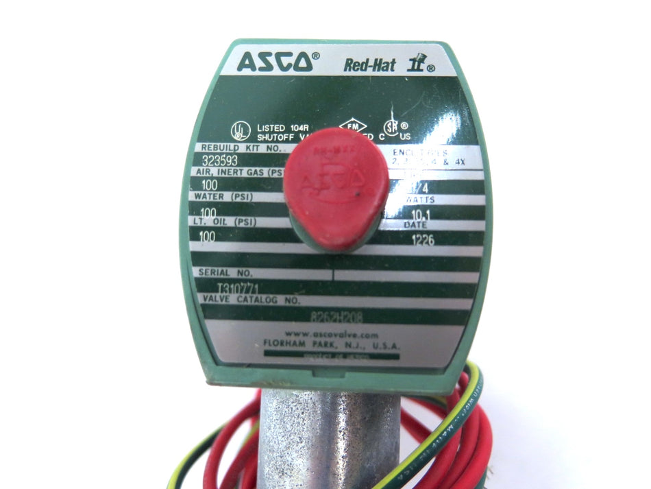 Asco Red Hat 8262H208 Solenoid Valve 1/4" 120Vac - Advance Operations