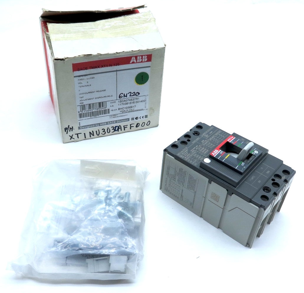 ABB XT1NU3030AFF000 Circuit Breaker 3 Pole 30A - Advance Operations