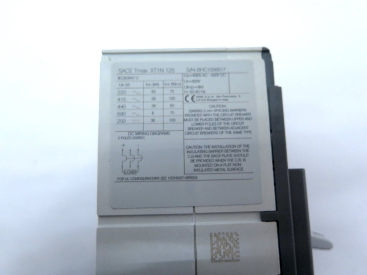 ABB XT1NU3030AFF000 Circuit Breaker 3 Pole 30A - Advance Operations