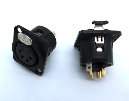 Neutrik NC4FD-L-B-1 XLR Female D Type Panel Mount LOT OF 2 - Advance Operations