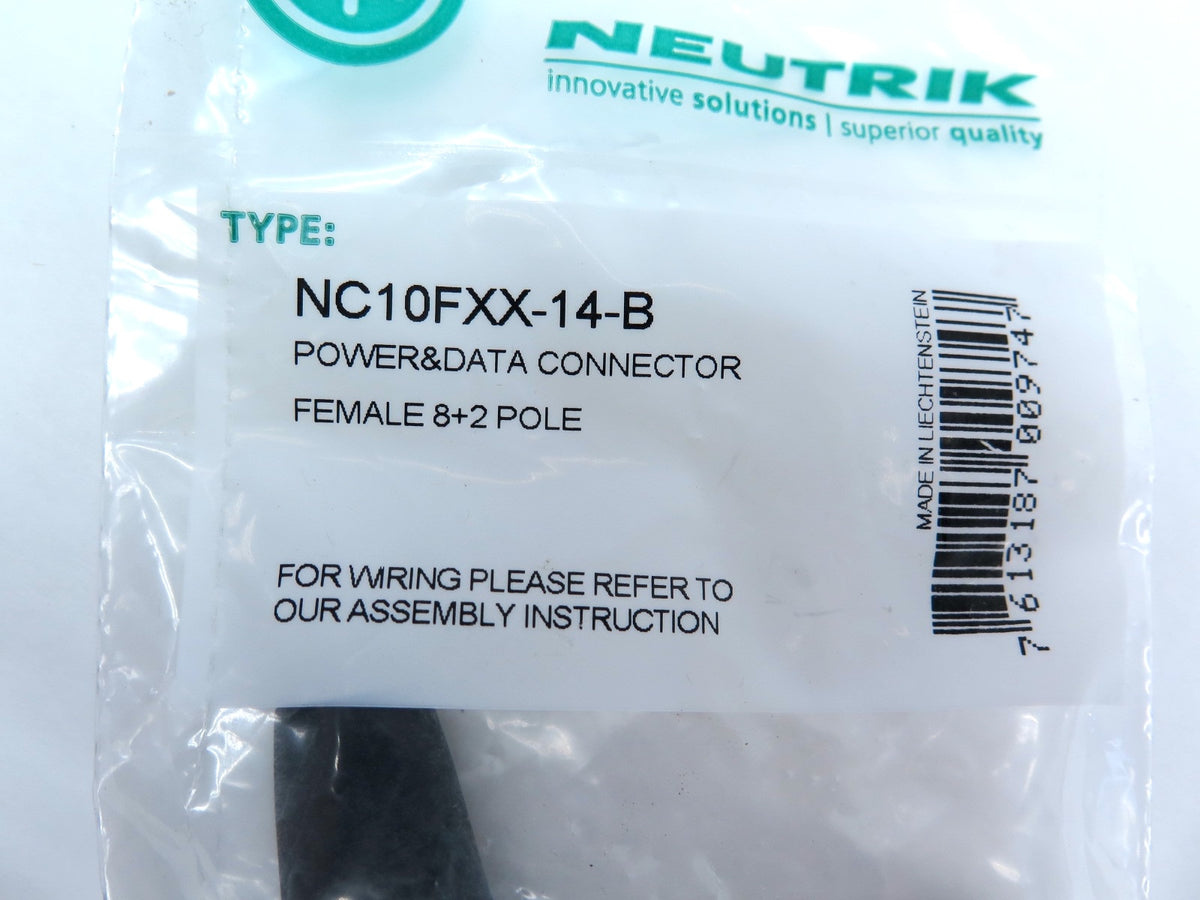 Neutrik NC10FXX-14-B Power & Data Connector Female 8+2 Pole - Advance Operations
