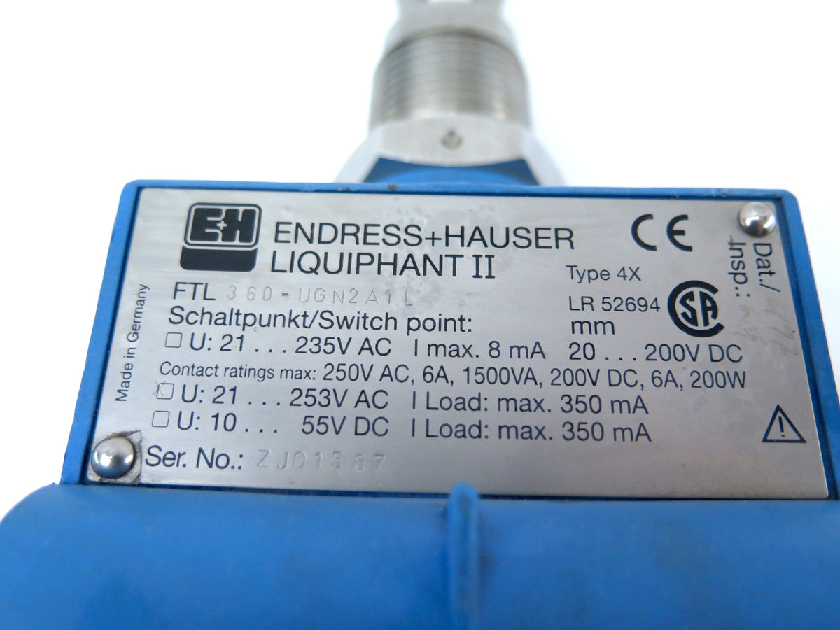 Endress + Hauser FTL 360-UGN2A1L Level Limit Switch - Advance Operations
