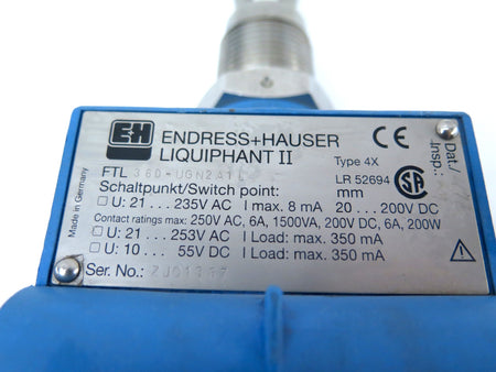 Endress + Hauser FTL 360-UGN2A1L Level Limit Switch - Advance Operations