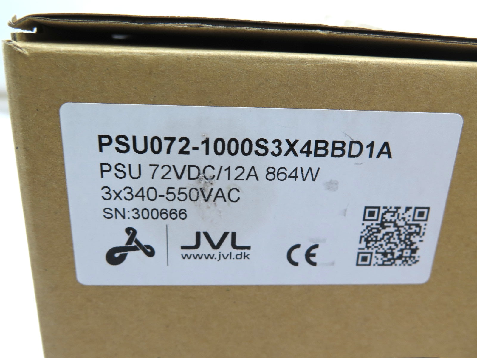 JVL PSU072-1000S2X4BBD1A Power Supply Switchmode 72VDC 864W - Advance Operations