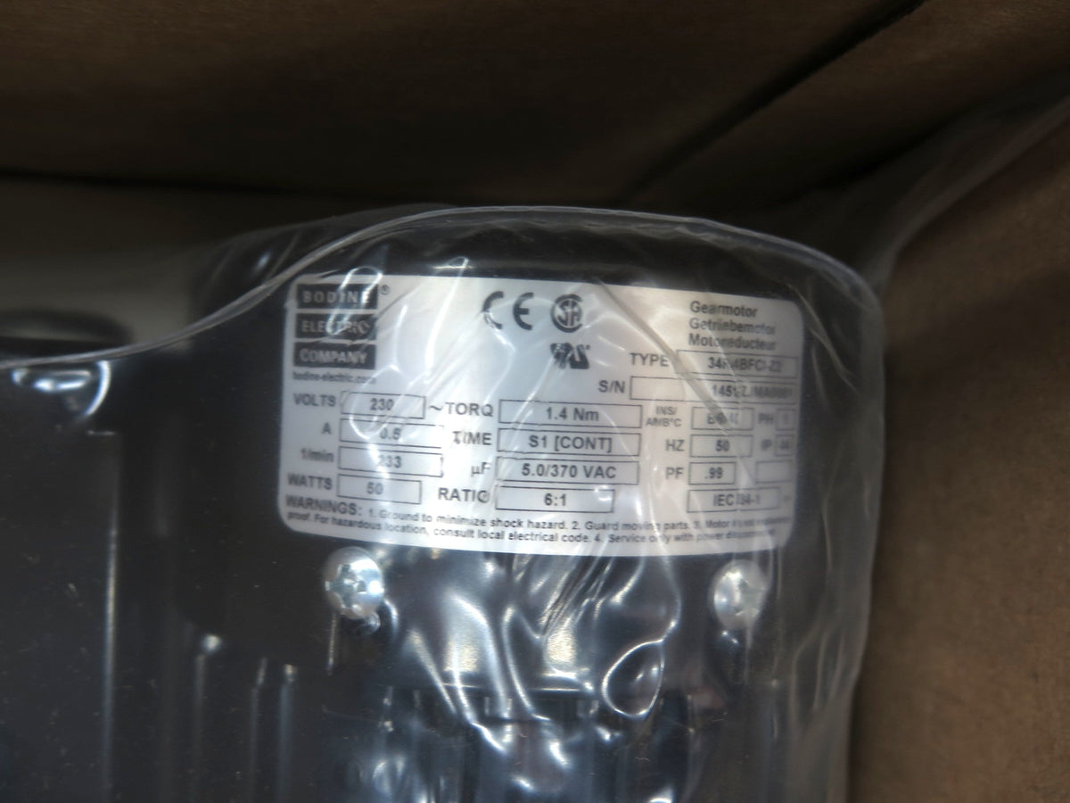 Bodine Electric 34R4BFCIZ2 Gear Motor 230Vac - Advance Operations
