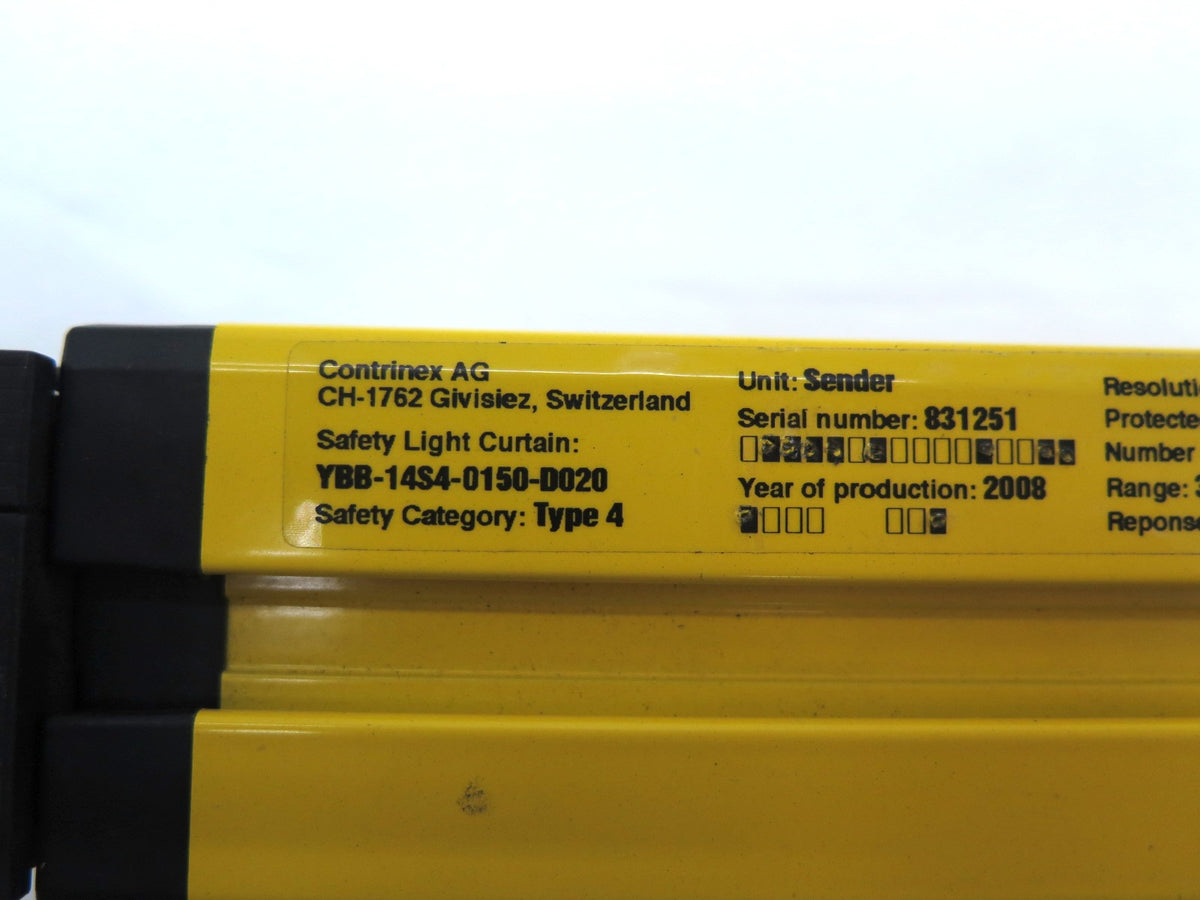 Contrinex YBB-14S4-0150-D020 Light Curtain Safety - Advance Operations