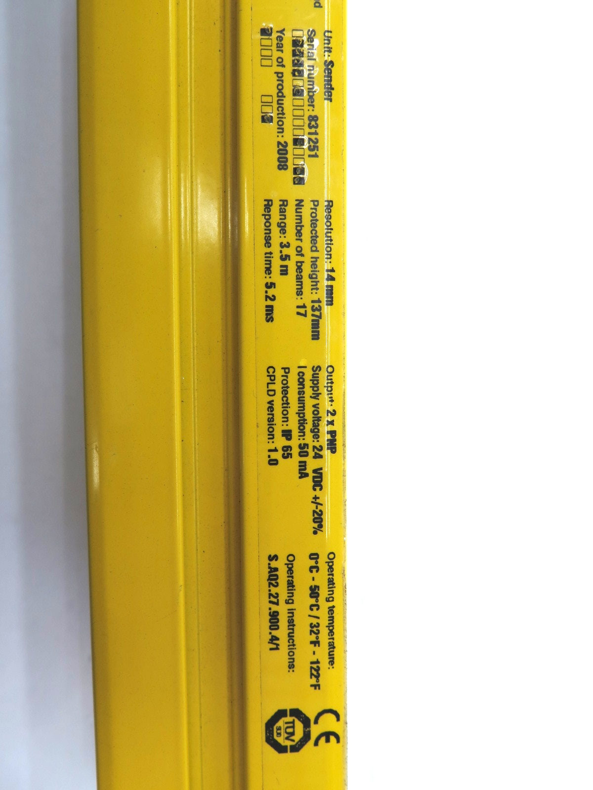 Contrinex YBB-14S4-0150-D020 Light Curtain Safety - Advance Operations