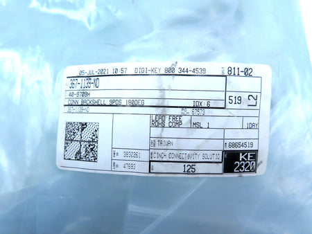 DigiKEY 40-9709H / 367-1139-ND Two Piece Backshell Connector 180 LOT OF 125 - Advance Operations