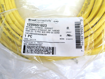 Molex / Woodhead 1200651823 805000A09M200 Cordset Assembly 20M - Advance Operations