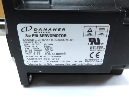 Danaher AKM51E-ACCNR-01 Servo Motor 1.15kW - Advance Operations