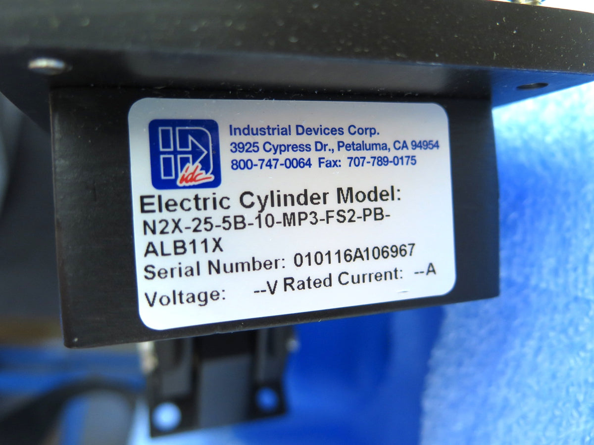 IDC N2X-25-5B-10-MP3-FS2-PB-ALB11X Electric Cylinder - Advance Operations