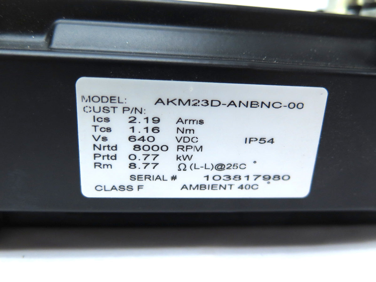 Kollmorgen AKM23D-ANBNC-00 High Precision Servo Motor 0.77kW 8000Rpm - Advance Operations