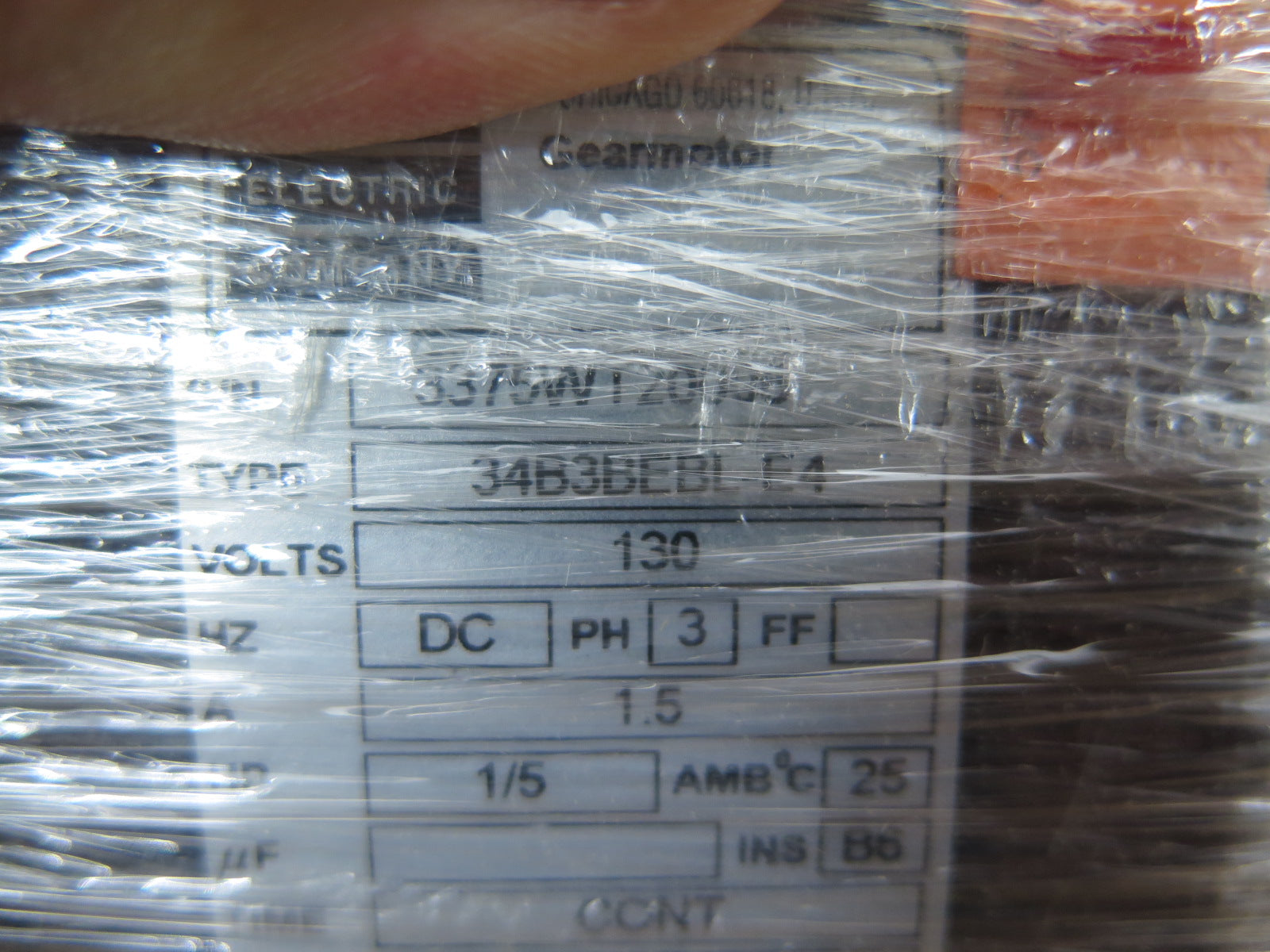 Bodine Electric Corp. 34B3BEBL-E4 Gear Motor 1/5HP 130Vdc - Advance Operations