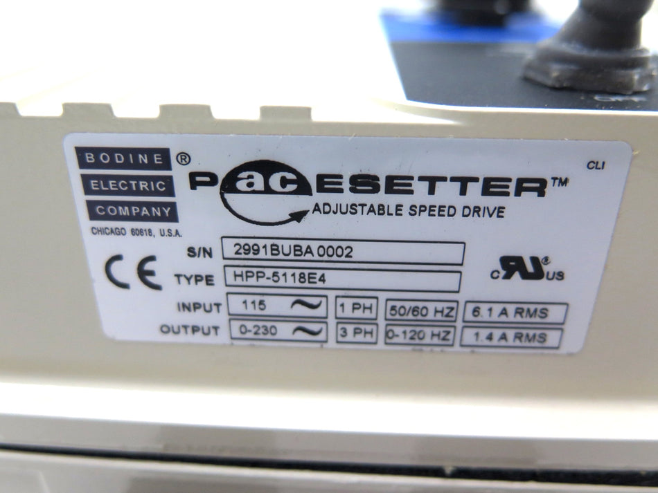 Bodine Electric Corp. / Pacesetter HPP-5118E4 2991 Adjustable Speed Drive - Advance Operations