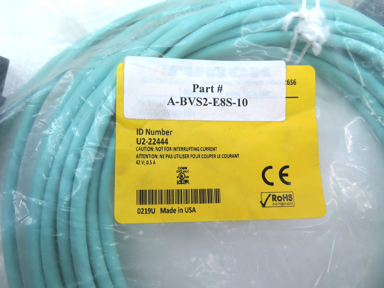 Turck U2-22444 / Teledyne A-BVS2-E8S-10ÊEthernet Cordset 10M - Advance Operations