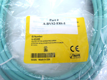 Turck U-65340  / Teledyne Dalsa A-BVS2-E8S-5 Cordset Cable - Advance Operations