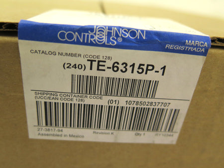 Johnson Controls TE-6315P-1 Duct AVG. NI Temp Sensor 1000 Ohm Element 8FT Long - Advance Operations