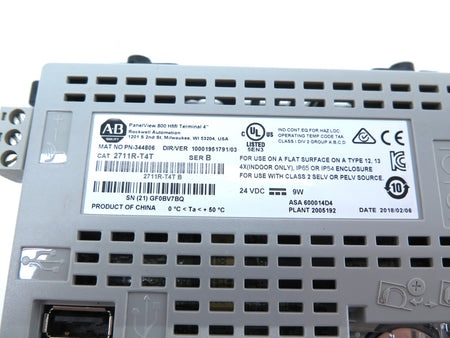 Allen-Bradley 2711R-T4T Ser.B PanelView 800 HMI Terminal 4" MINT CONDITION - Advance Operations