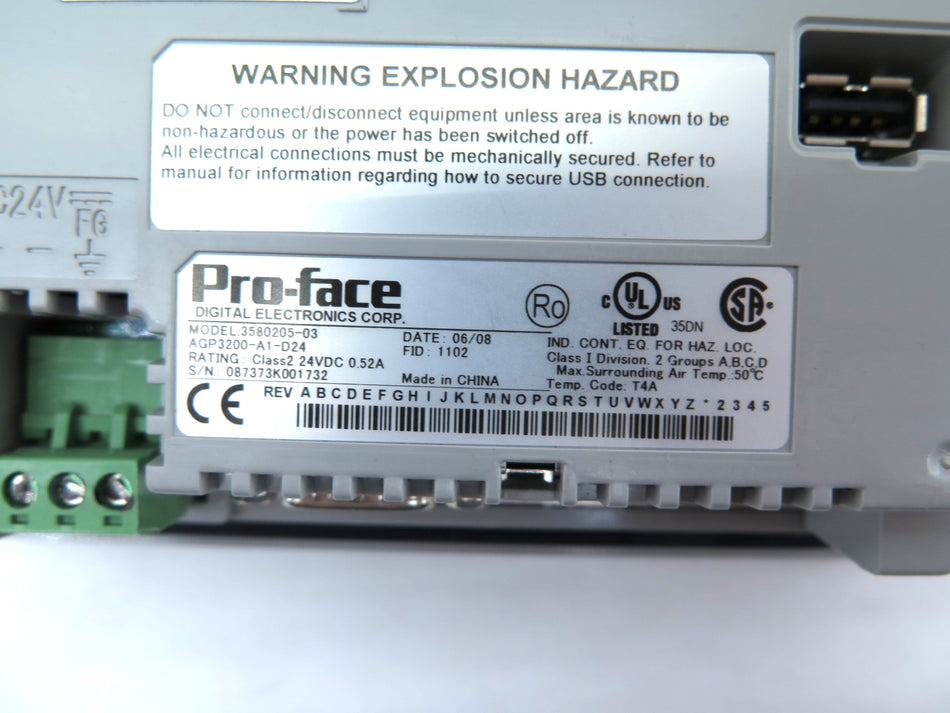 PRO-FACE 3580205-03 / AGP3200-A1-D24 HMI Touchscreen Interface - Advance Operations