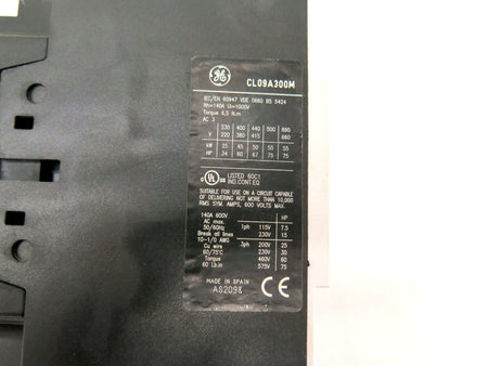 General Electric CL09A300M 3 Pole Contactor 75HP Max. 600V - Advance Operations
