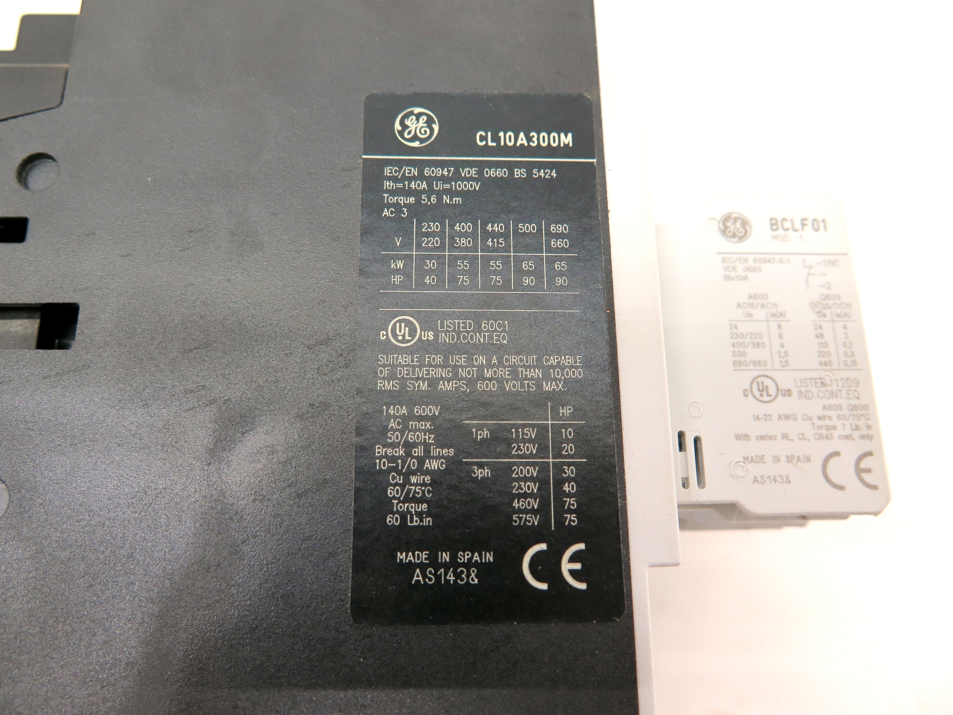 General Electric CL10A300M Contactor 120V Coil - Advance Operations