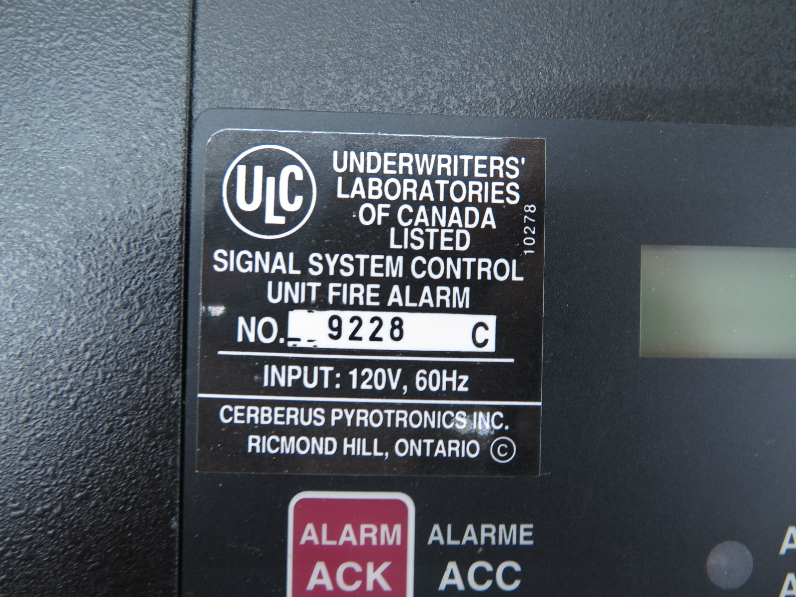 Siemens MKB-2C Annunciator / Keypad Module Whole door - Advance Operations