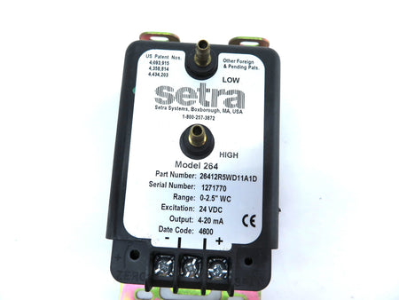 Setra Model 26412R5WD11A1D Differential Pressure Transmitter - Advance Operations