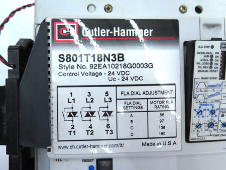 Eaton / Cutler Hammer S801T18N3B Soft Starter 150HP 180A 600V 3Ph Max - Advance Operations