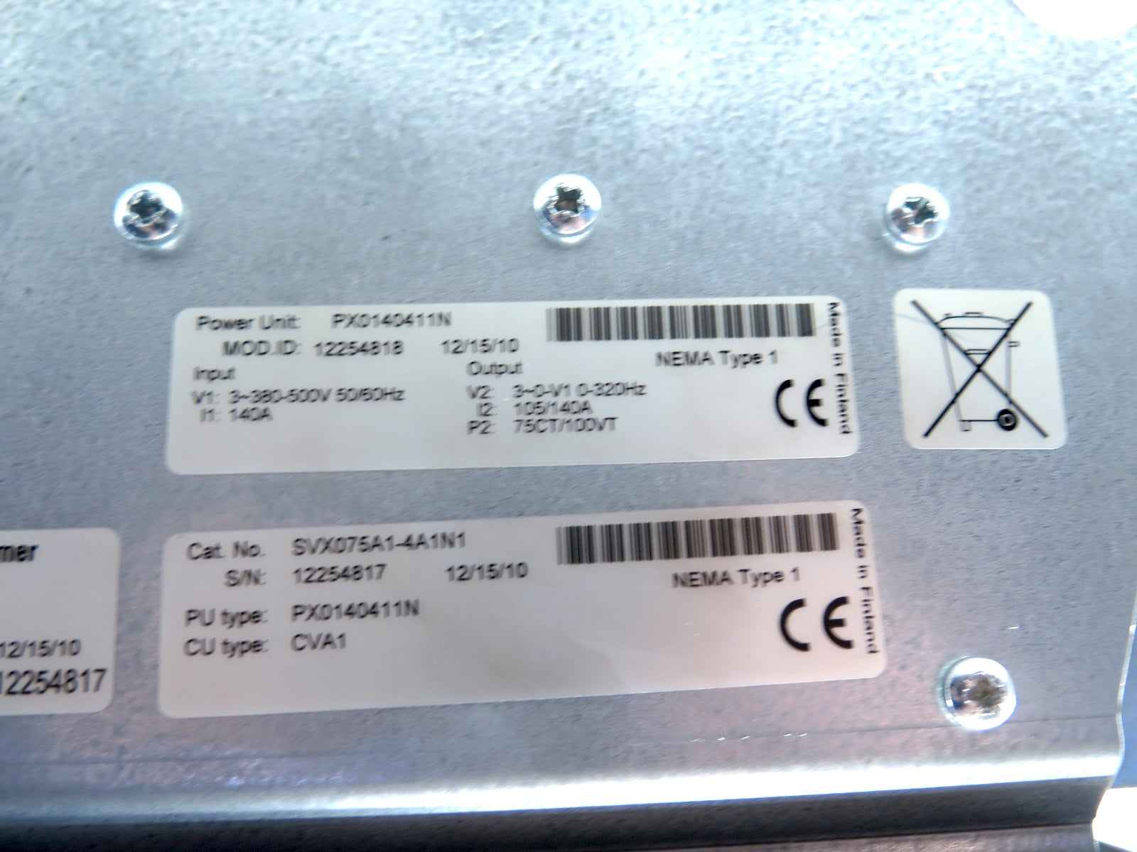 Eaton / Cutler Hammer SVX075A1-4A1N1 75hp AC Drive SVX9000 380-500V see note - Advance Operations