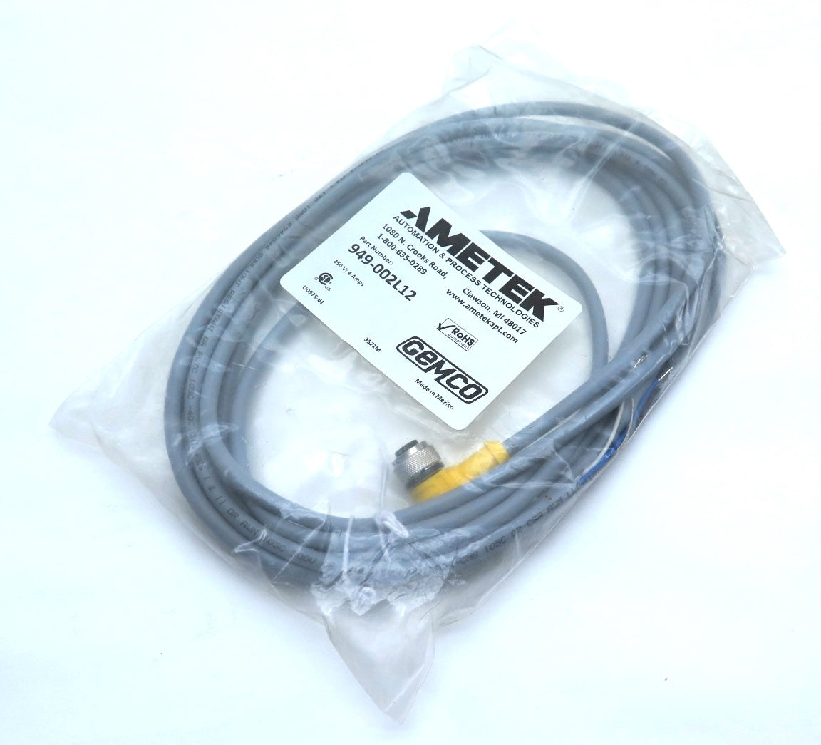 Ametek 949-002L12 Single Ended Cordset - Advance Operations
