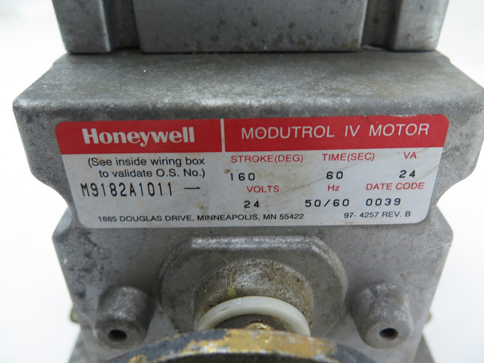 Honeywell M9182A1011 Modultrol IV Motor 24V 24VA Electric Actuator 60Sec - Advance Operations