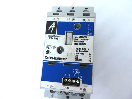 Cutler-Hammer W201K2CF / 1A96693C01 Contactor 575V Max 25 HP 120V Coil - Advance Operations