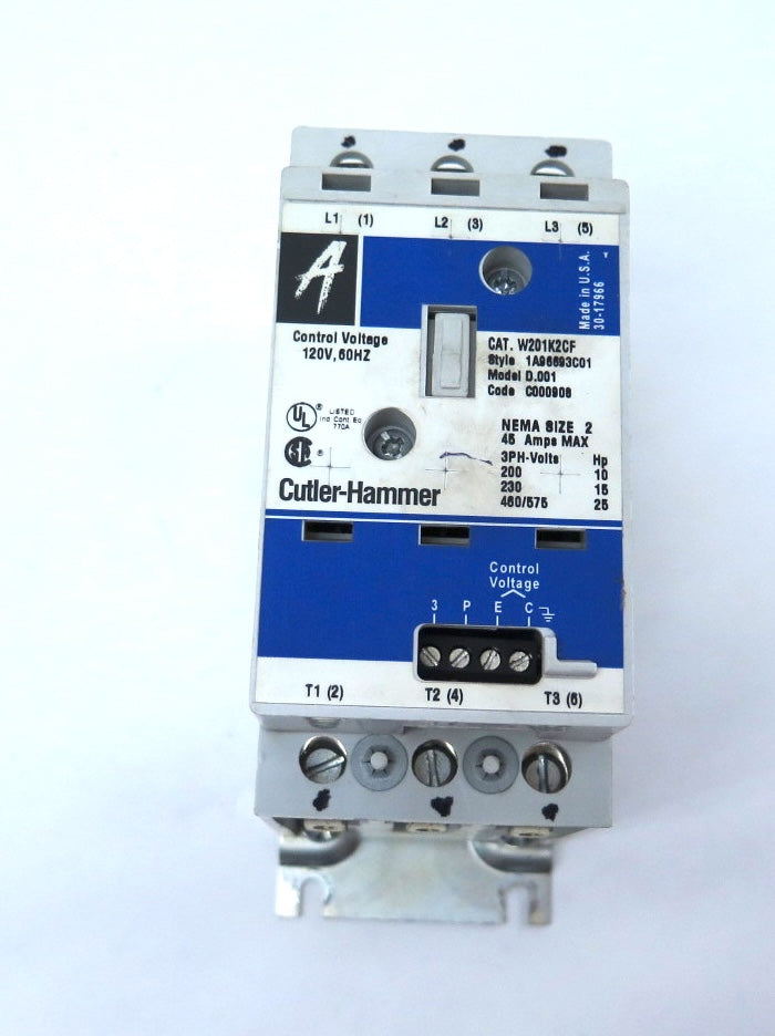 Cutler-Hammer W201K2CF / 1A96693C01 Contactor 575V Max 25 HP 120V Coil - Advance Operations