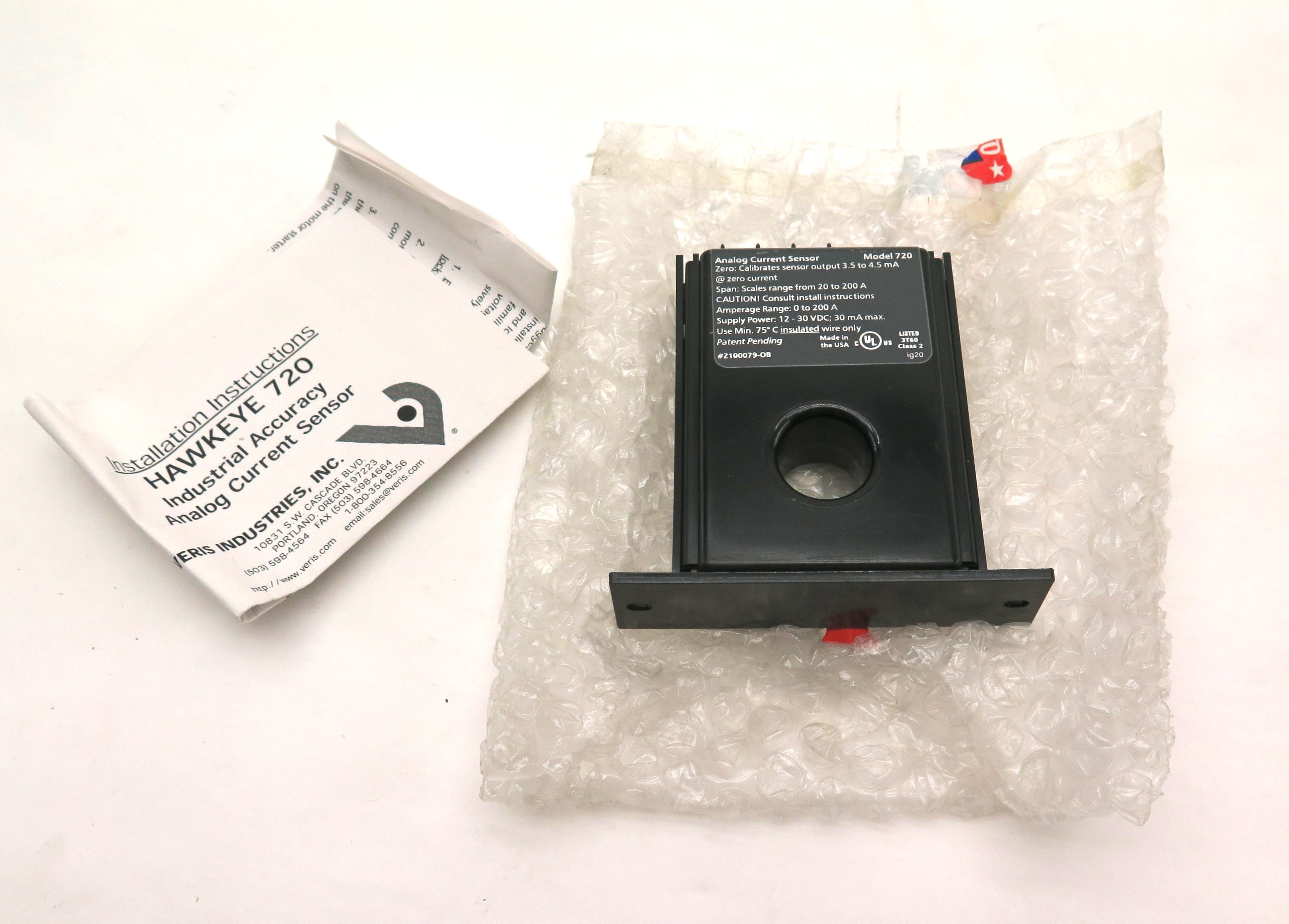 Veris Industries Model 720 Current Sensor / Switch - Advance Operations