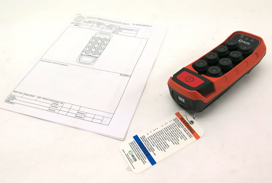 Ikusi Velatia TM80/1.11 Radio Remote Controller 8 Button & Emergency Off - Advance Operations