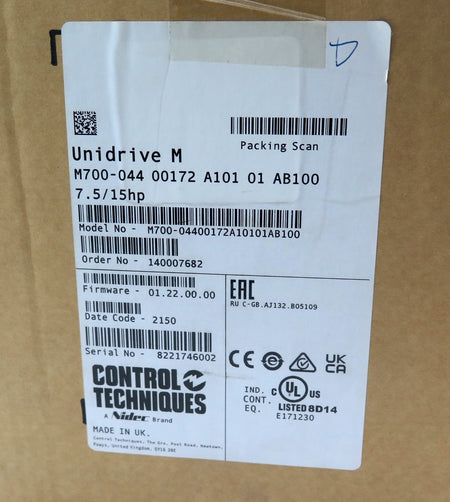 Control Techniques / Nidec M700-04400172A10101AB100 AC Drive 15HP 480Vac 24A - Advance Operations