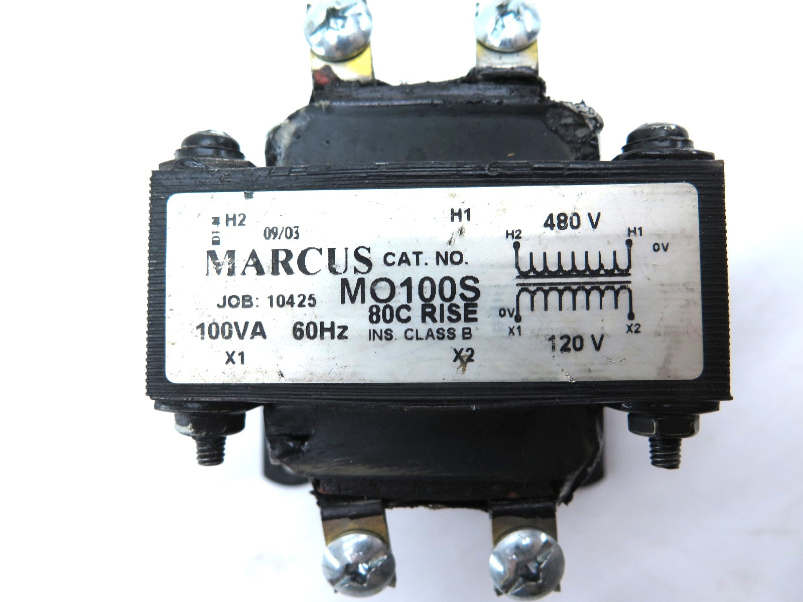 Marcus MO100S 100VA 60Hz Transformer 480V to 120V - Advance Operations