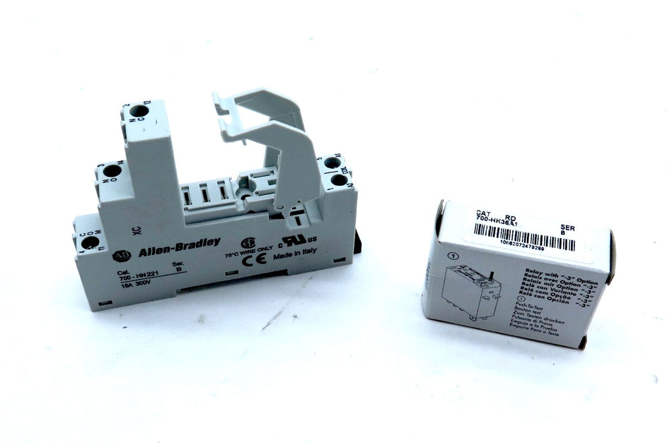 Allen-Bradley 700-HN221 Base & 700-HK36A1 Relay 120Vac LOT OF 2 - Advance Operations