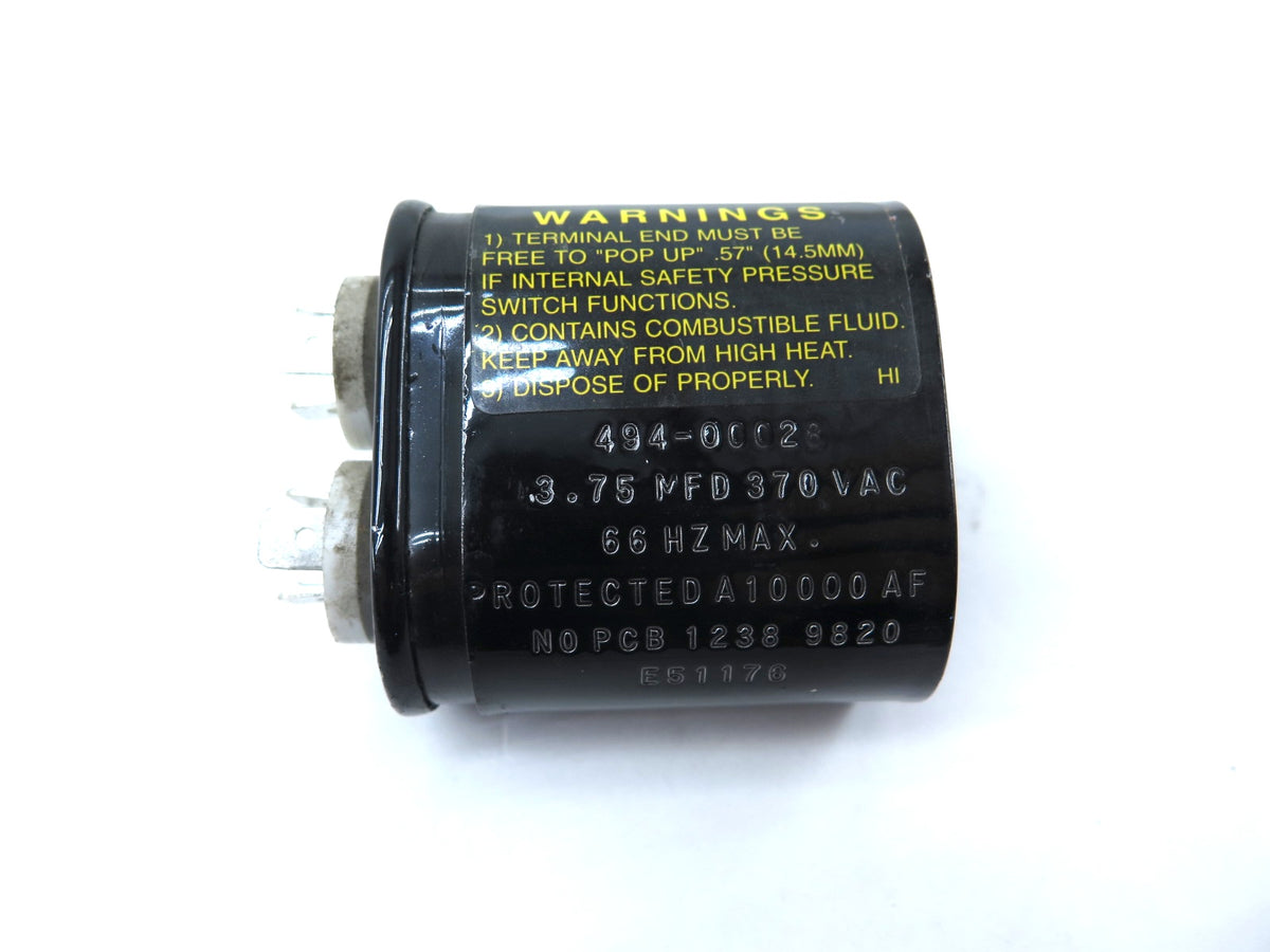 Capacitor 494-00028 3.75MFD 370Vac 66Hz Max - Advance Operations