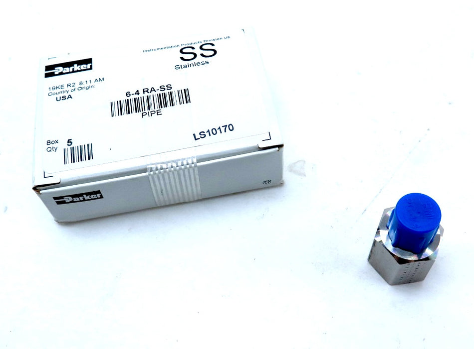 Parker 6-4 RA-SS 3/8" x 1/4" FNPT to MNPT 316 SS Reducing Adapter (1 Each) - Advance Operations