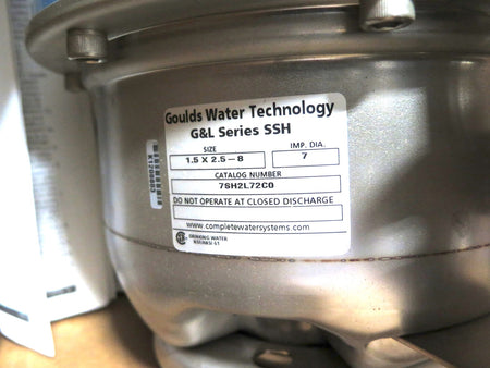 Goulds 7SH2L72C0 Centrifugal Pump 1.5 x 2.5 - 8 IMP. DIA. 7 G & L Series SSH - Advance Operations