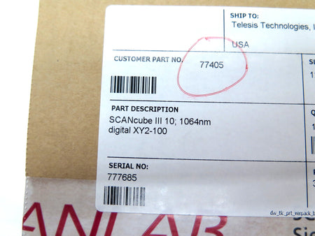 SCANlab SCANcube III 10 1064nm Digital XY2-100 FACTORY SEAL BOX - Advance Operations