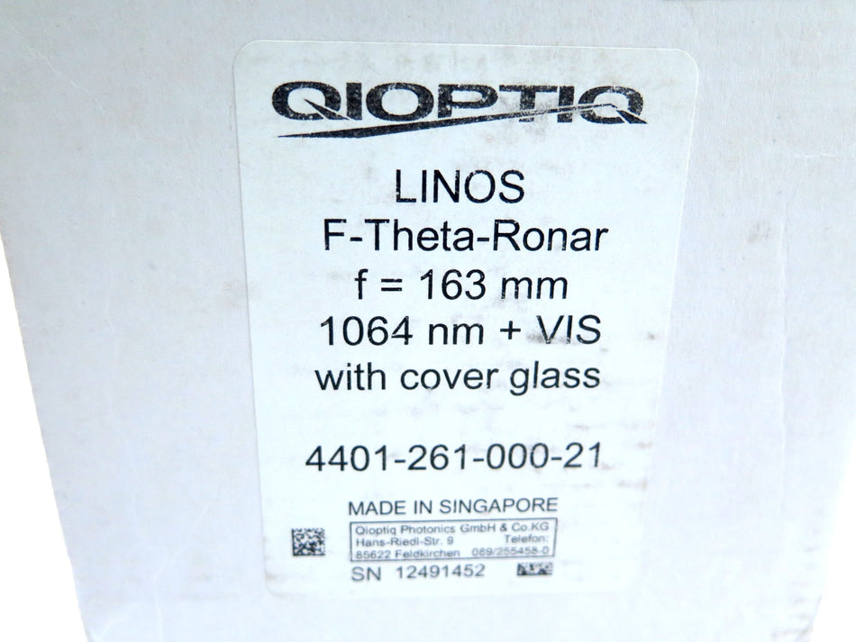 Qioptiq 4401-261-000-21 Linos F-Theta-Ronar Lens - Advance Operations