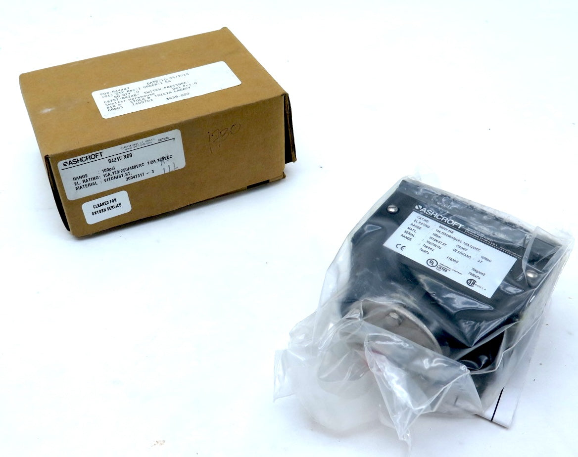 Ashcroft B424V X6B Pressure Switch With NEMA 4X Enclosure 100PSI - Advance Operations