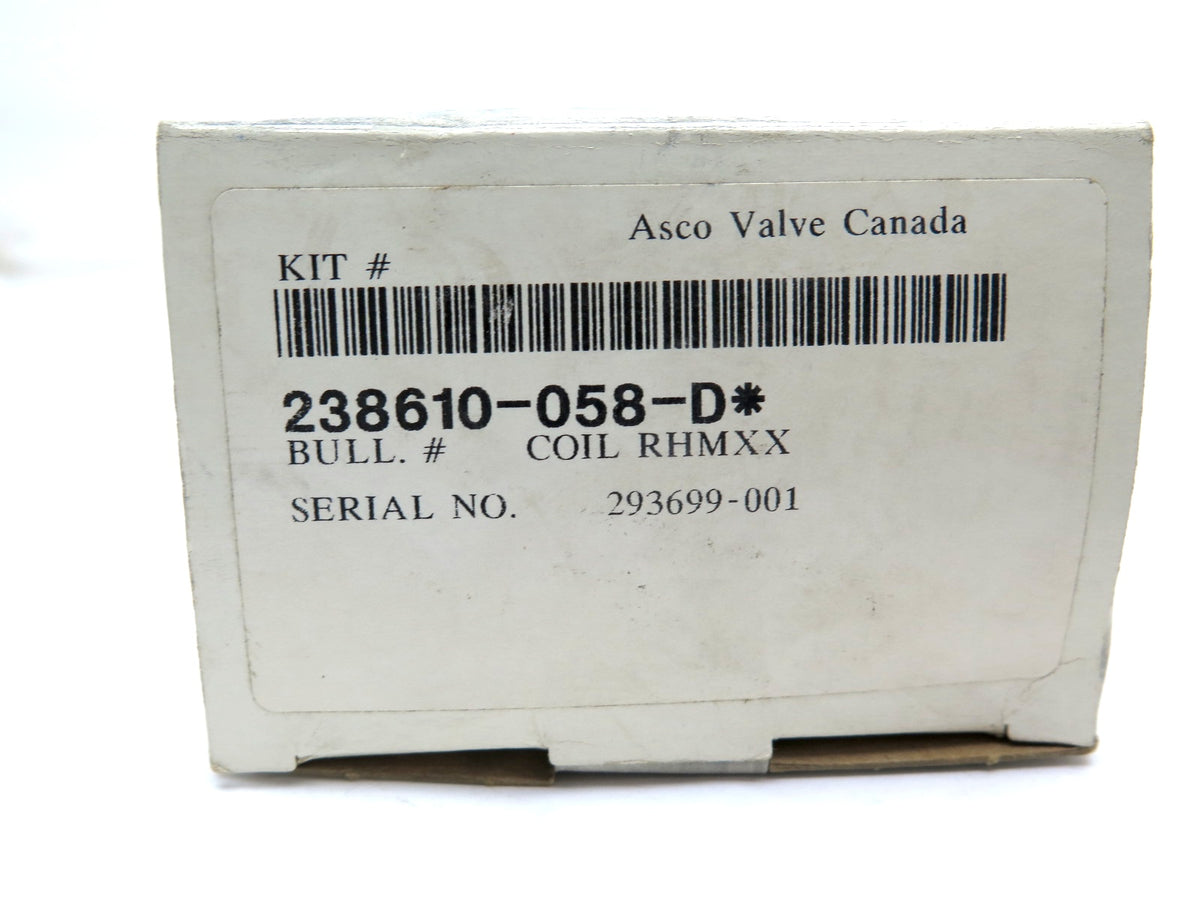 Asco 238610-058-D* Solenoid Valve Coil 249V/60Hz 220V - Advance Operations