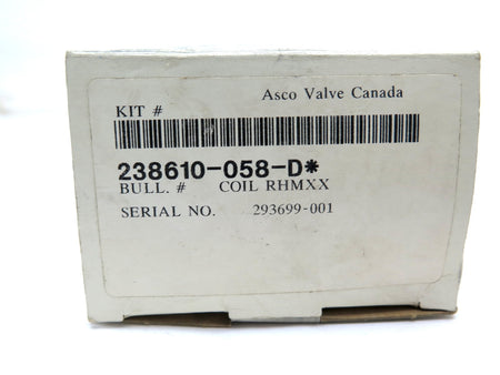 Asco 238610-058-D* Solenoid Valve Coil 249V/60Hz 220V - Advance Operations