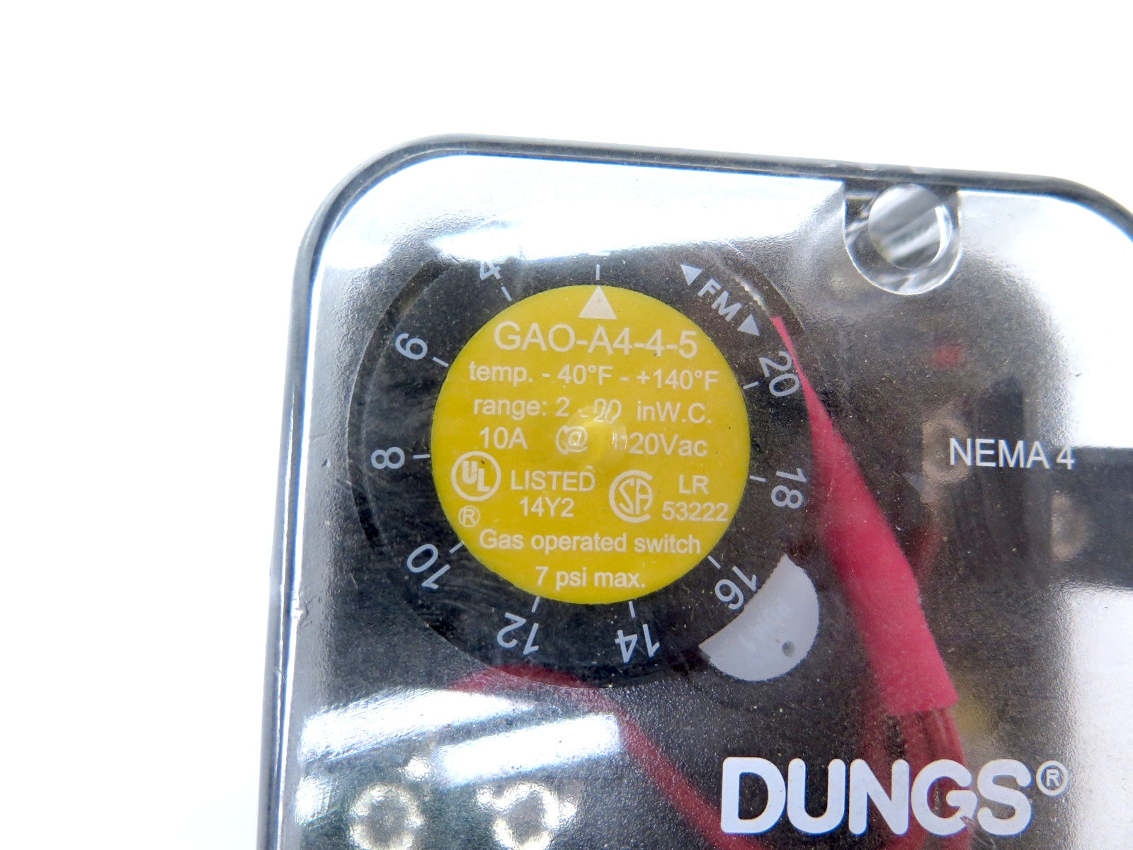 Dungs GAO-A4-4-5 Pressure Switch 120Vac 10A 7psi - Advance Operations