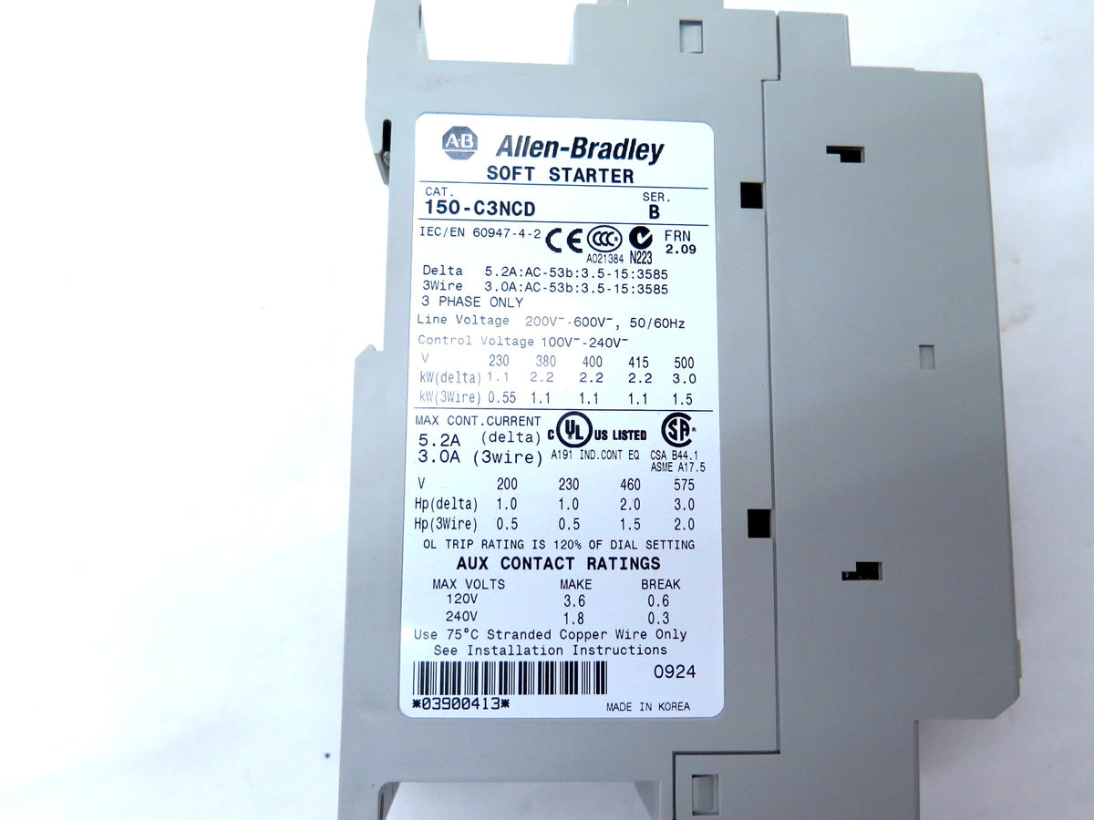 Allen-Bradley 150-C3NCD SER.B Soft Starter 230-500V 1-3 HP - Advance Operations